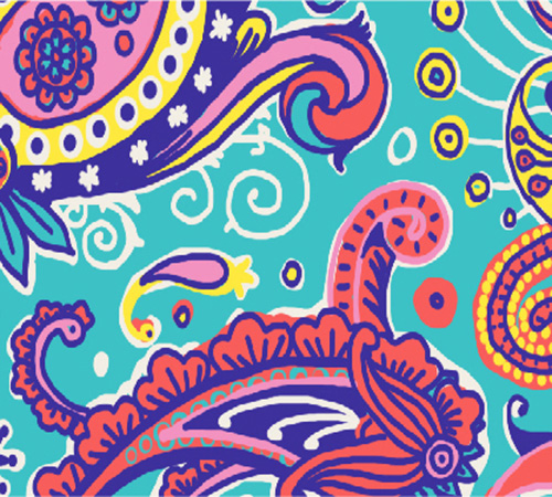 Blue Teal Paisley